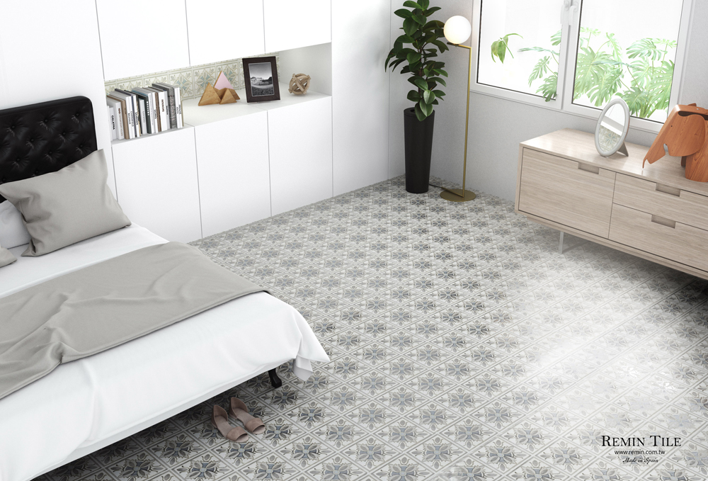 花磚 蒂克 瓷質 18.7×18.7 臥室地磚