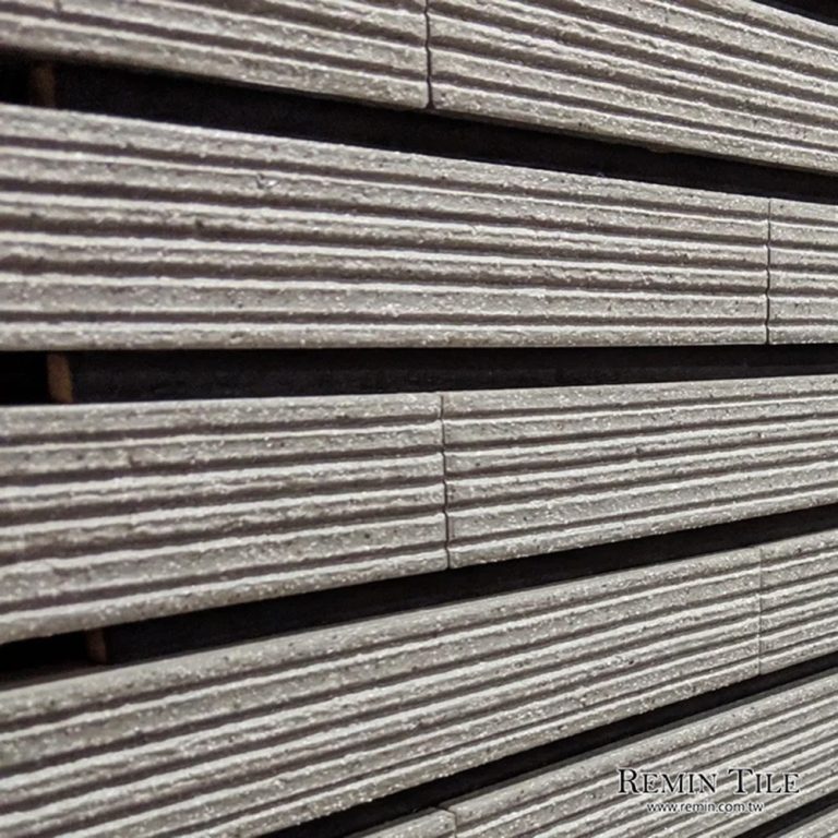 抓痕橫斷面磚 6×22.7 二丁掛 外牆磚 灰色 窯燒花崗石 戶外壁磚