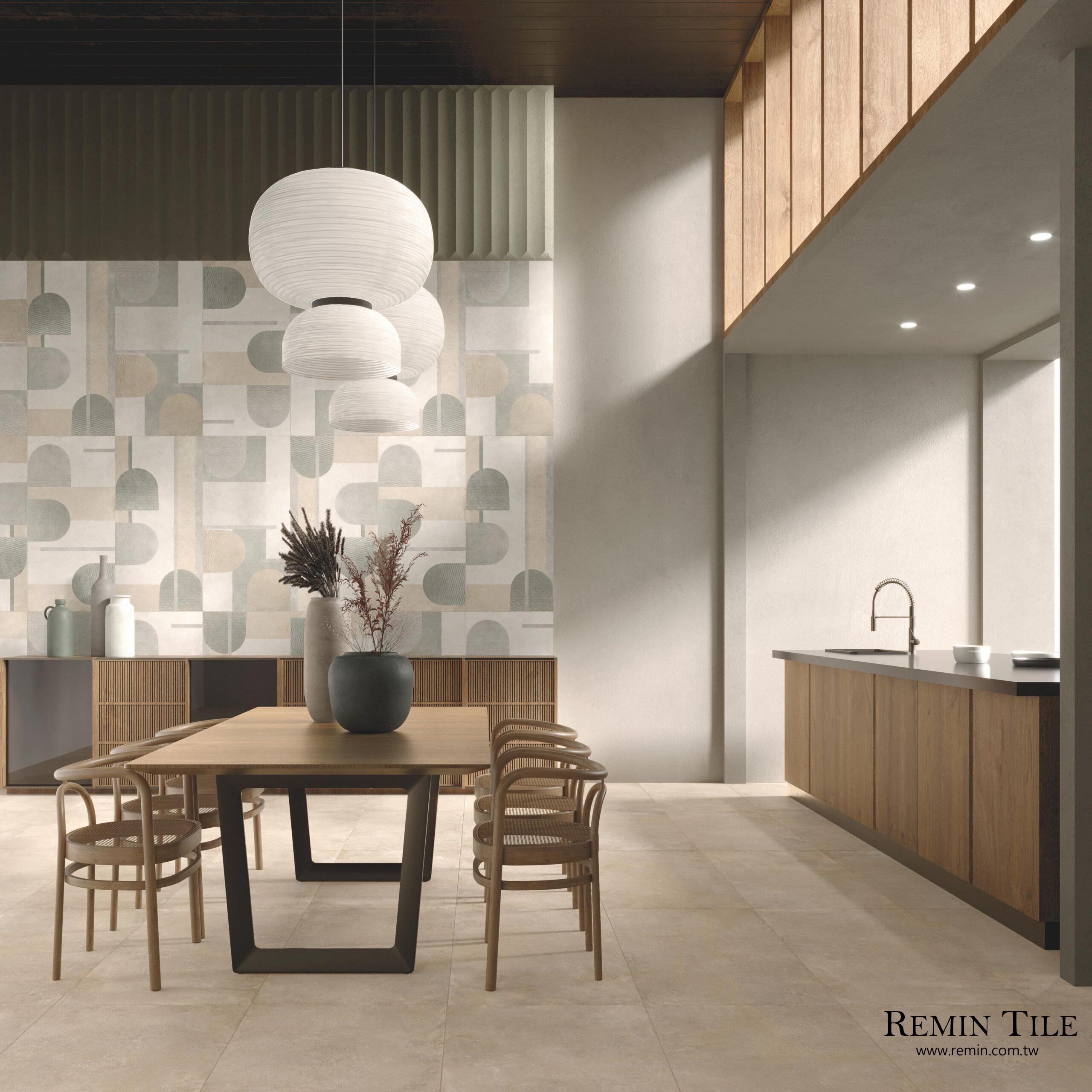 意象星塵 花磚｜西班牙60×120石英磚｜普普風網點水泥磚