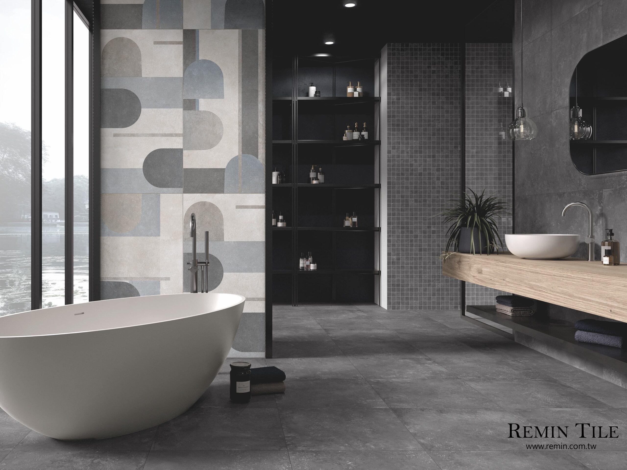 花磚 意象星塵 60×120 普普風 網點 水泥磚 藍色 浴室壁磚 廁所壁磚