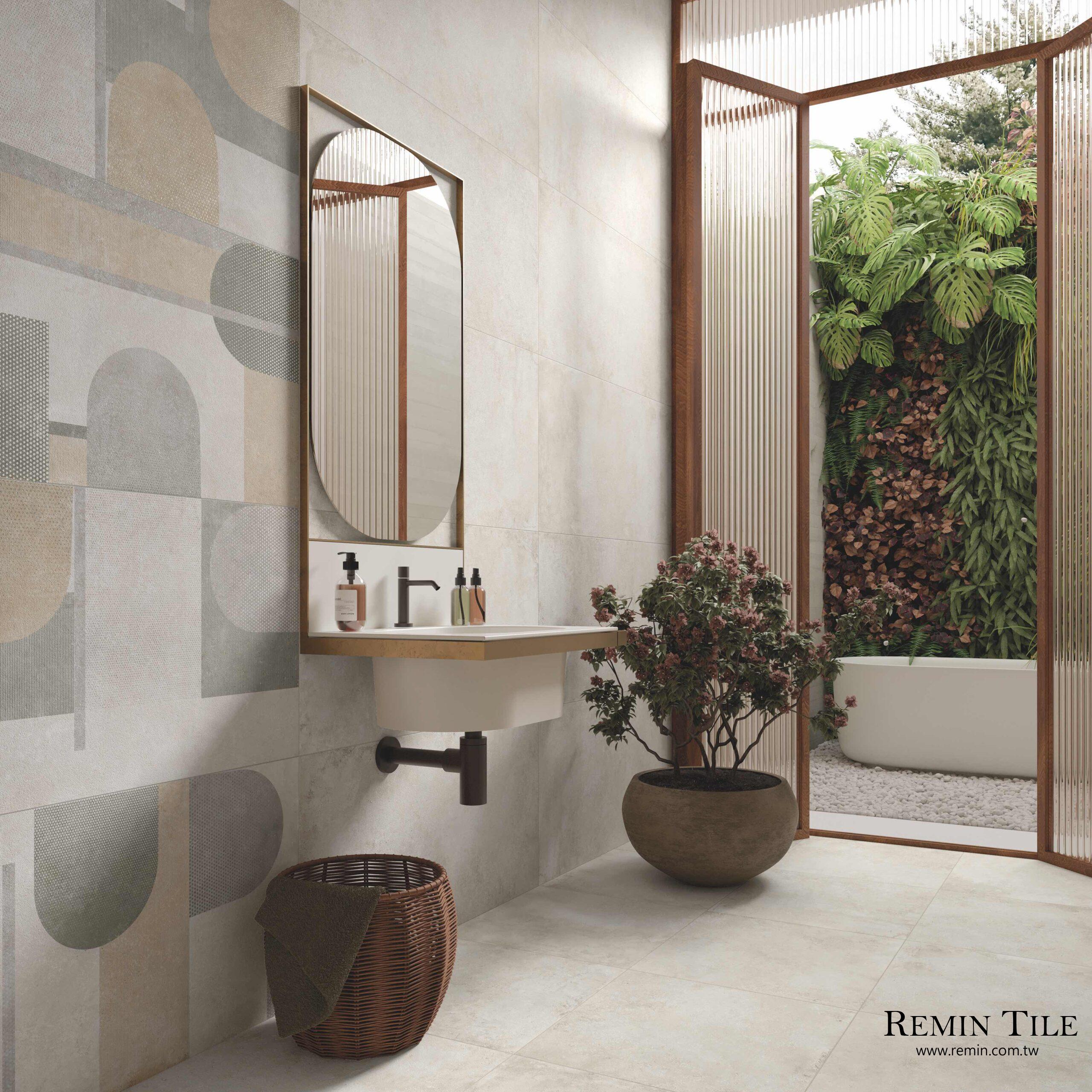 花磚 意象星塵 60×120 普普風 網點 水泥磚 橙綠色 浴室壁磚