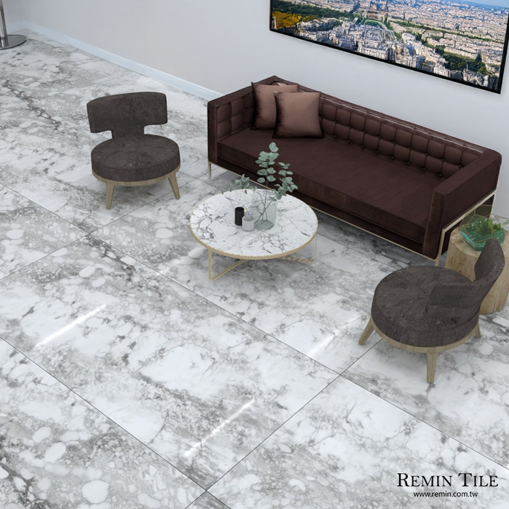 亮面大理石紋薄大板磚 雨花石｜進口120×240石英磚｜大器懷舊