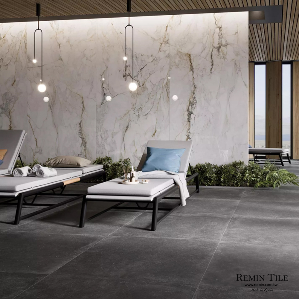 盧貝里 亮面大理石紋磚 霧面大理石紋磚 西班牙 60×120 石英磚 白底棕紋 商空壁磚
