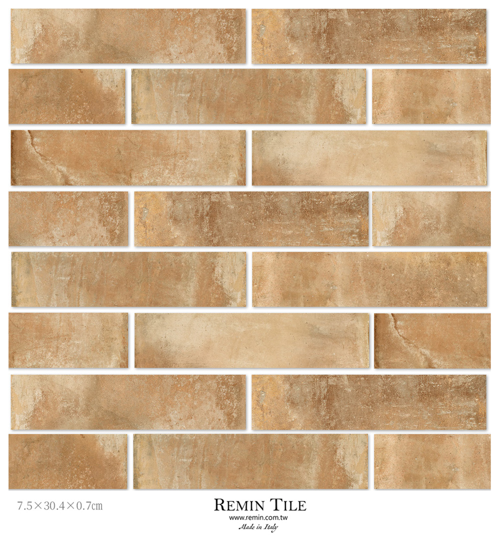 托斯卡尼日落外牆 義大利 7.5×30.4 復古窯變 石英磚 霧面陽台磚