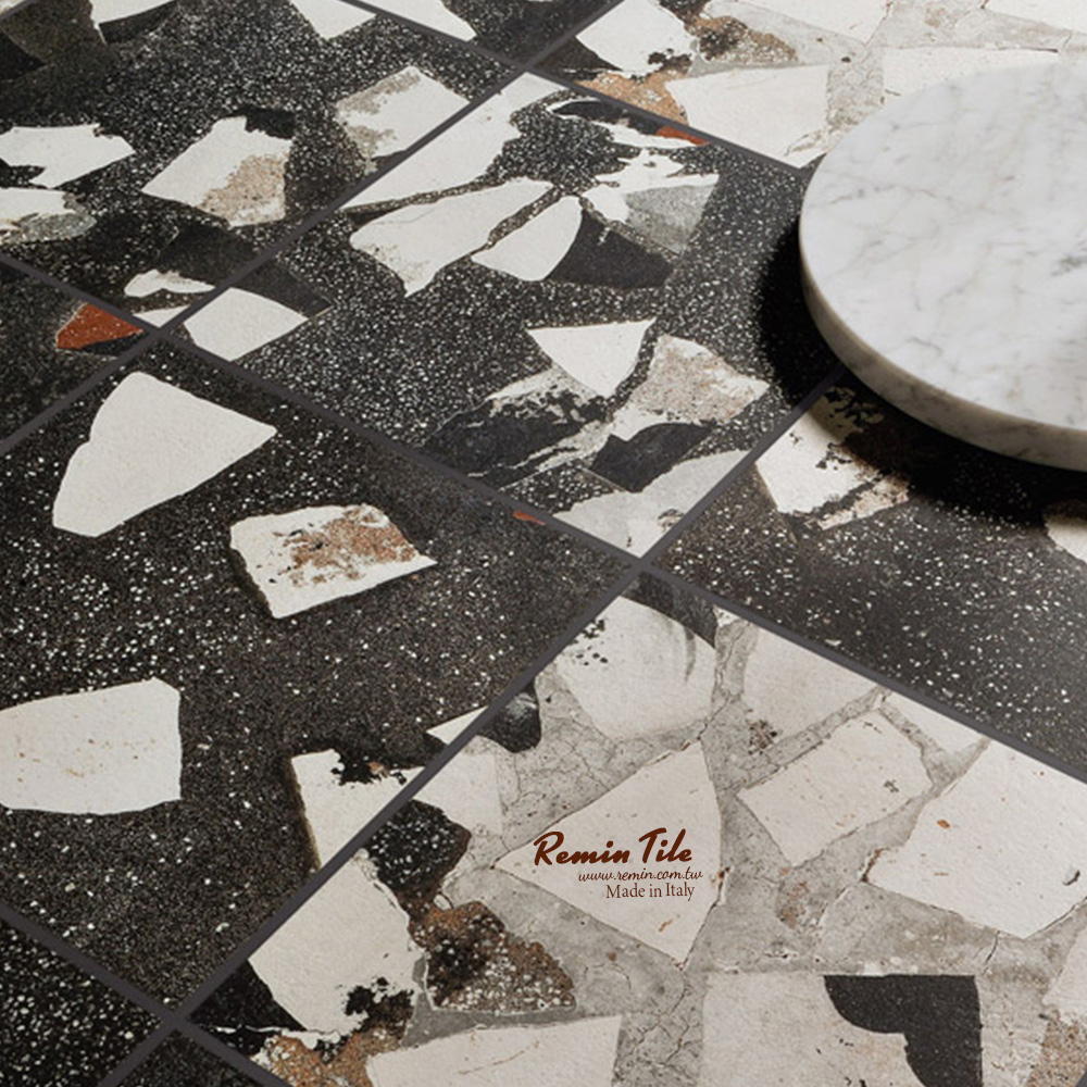 新礫石 磨石破碎花磚｜義大利90×90 30×30石英磚｜地磚壁磚3色