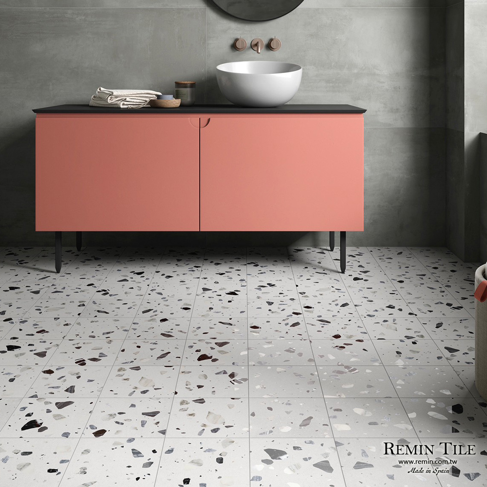 水磨石磚 泰瑞莎 20.4×20.4 白色 浴室地磚