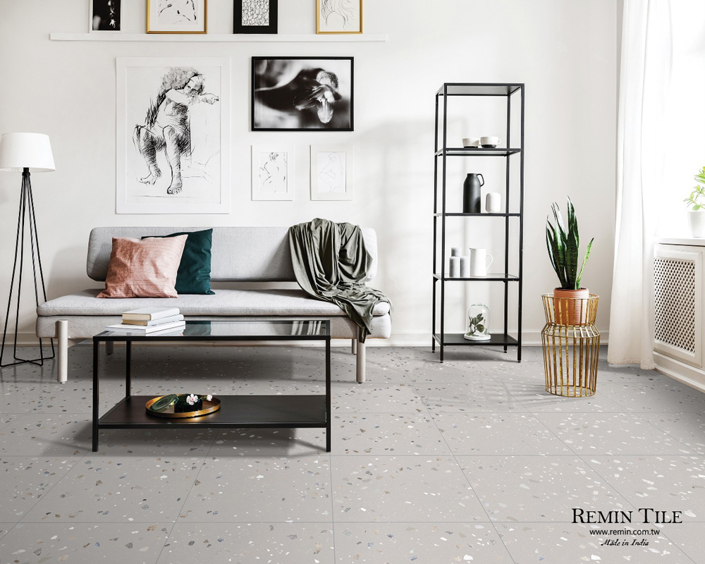 水磨石 奇磨石 60×60 石英磚 客廳地磚 灰色