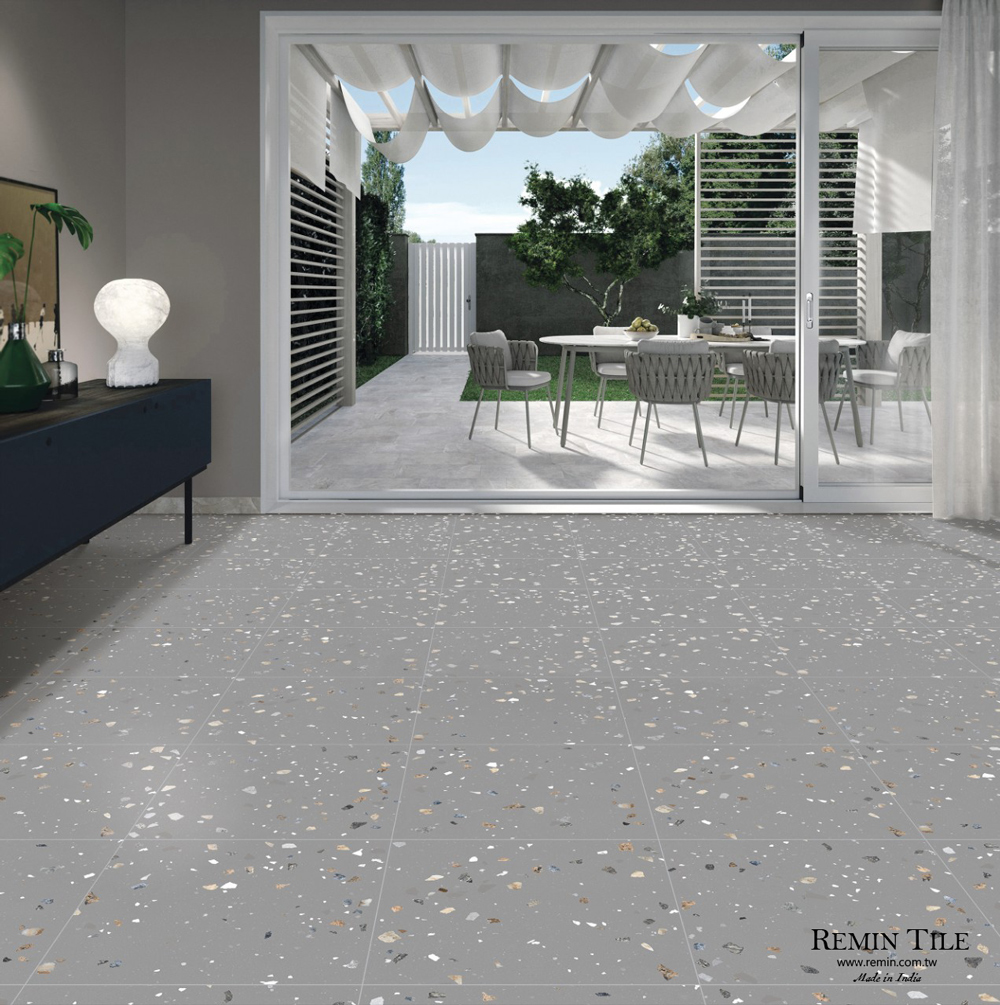 水磨石-奇磨石｜進口60×60石英磚｜時尚霧面彩石地壁磚