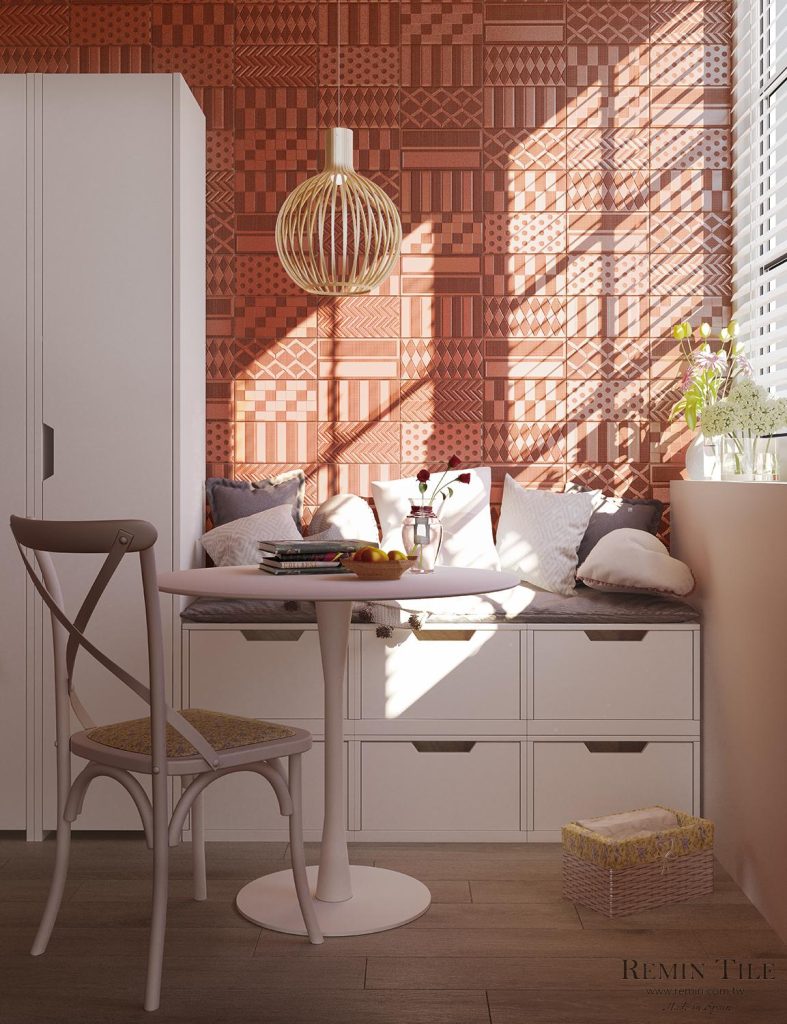 范倫鐵諾 立體地鐵花磚 西班牙 12×24 陶磚 壁磚 橘色 12×24 陶磚 客廳壁磚 臥室壁磚