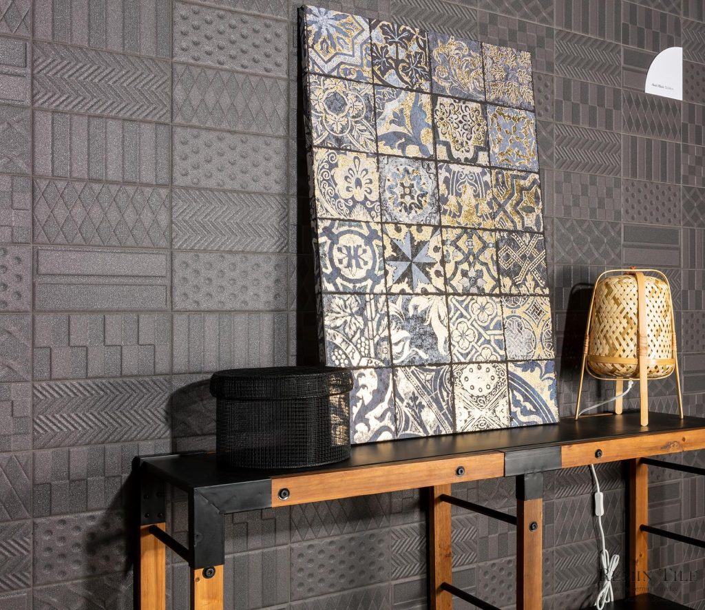 范倫鐵諾 立體地鐵花磚 西班牙 12×24 陶磚 黑色 12×24 陶磚 客廳壁磚 玄關壁磚