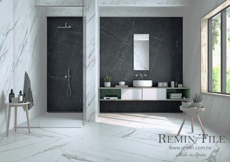 霧面板岩薄大板 雕刻黑 120×260 霧面 浴室壁磚