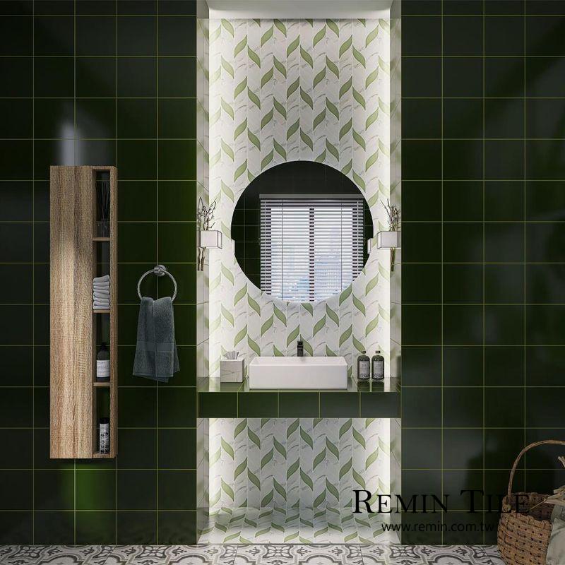 大理石紋葉型馬賽克｜進口石石英磚｜衛浴廚房特色壁磚