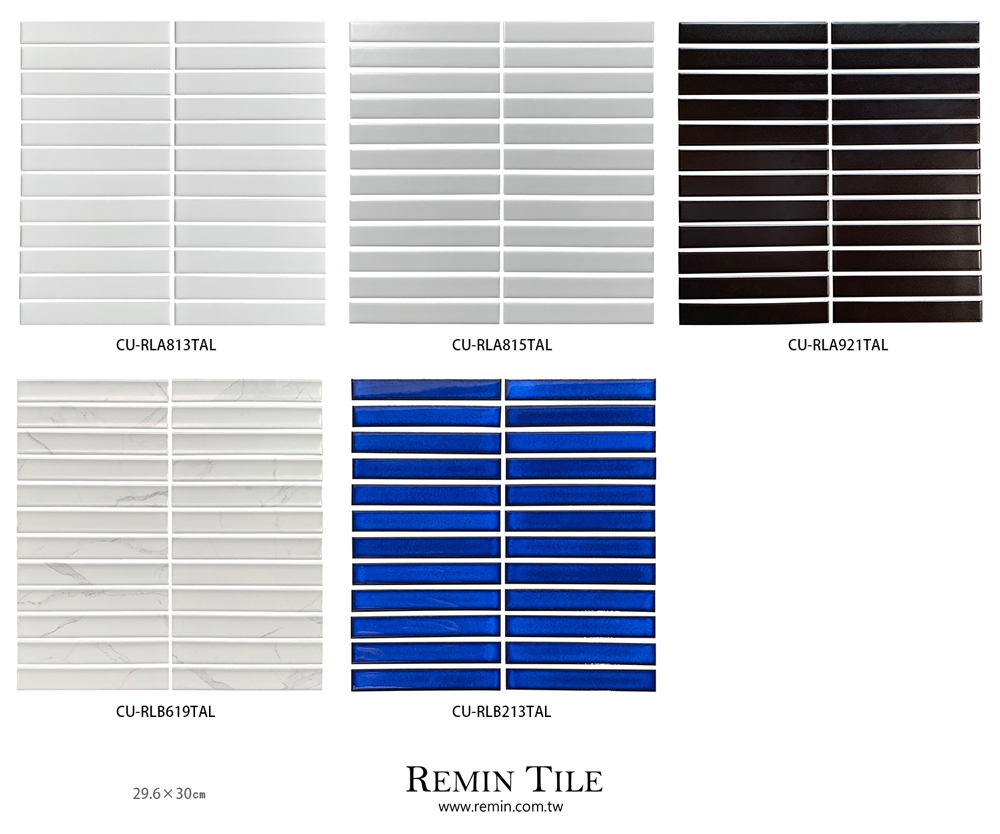 奇巧 細條馬賽克 進口 2.2×14.5 石英磚 窯變 大理石紋 廚房壁磚 浴室壁磚 白色 灰色 黑色 藍色
