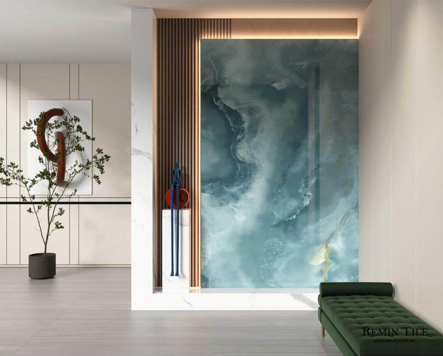 綠松玉 青玉 亮面石紋大板磚 進口 120×240 石英磚 客廳壁磚 商空壁磚 玄關壁磚