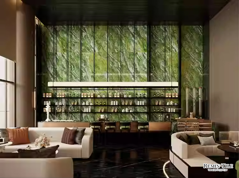 新愛爾蘭綠 亮面連紋石紋大板磚 120×270 綠色 商空壁磚