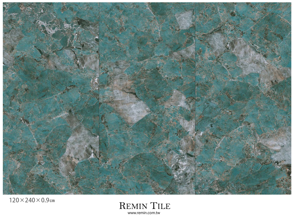 祖母綠 亮面石紋大板磚 綠色 120×240 9㎜ 石英磚 客廳地磚 客廳壁磚