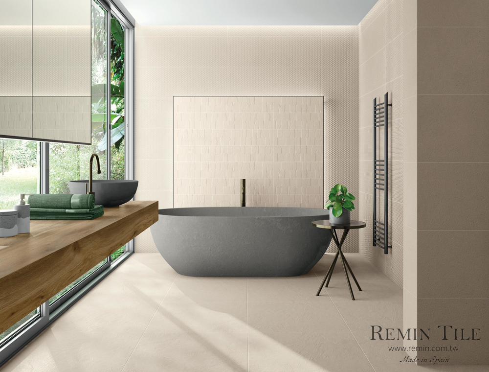 霧面清水模磚 托雷多 60×120×1.05 120×120×1.02 工業風 仛寂風 米色浴室地磚 米色浴室壁磚