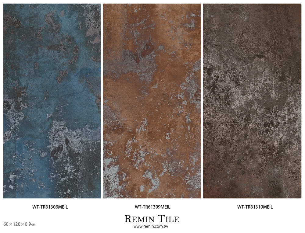 冥王星 氧化金屬磚 藍色 銅色 鈦色 地磚 壁磚 60×120 9㎜