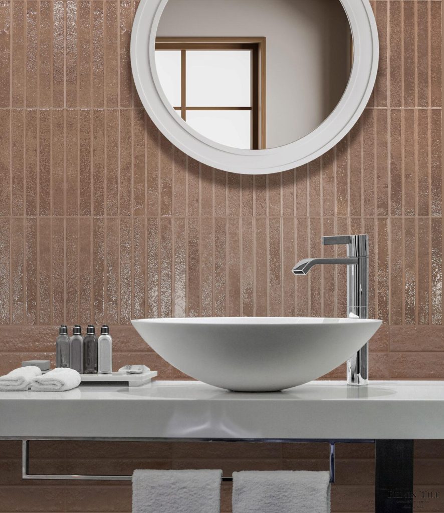 釉陶 手感復古磚 紅色 12.5×25 石英磚 浴室壁磚