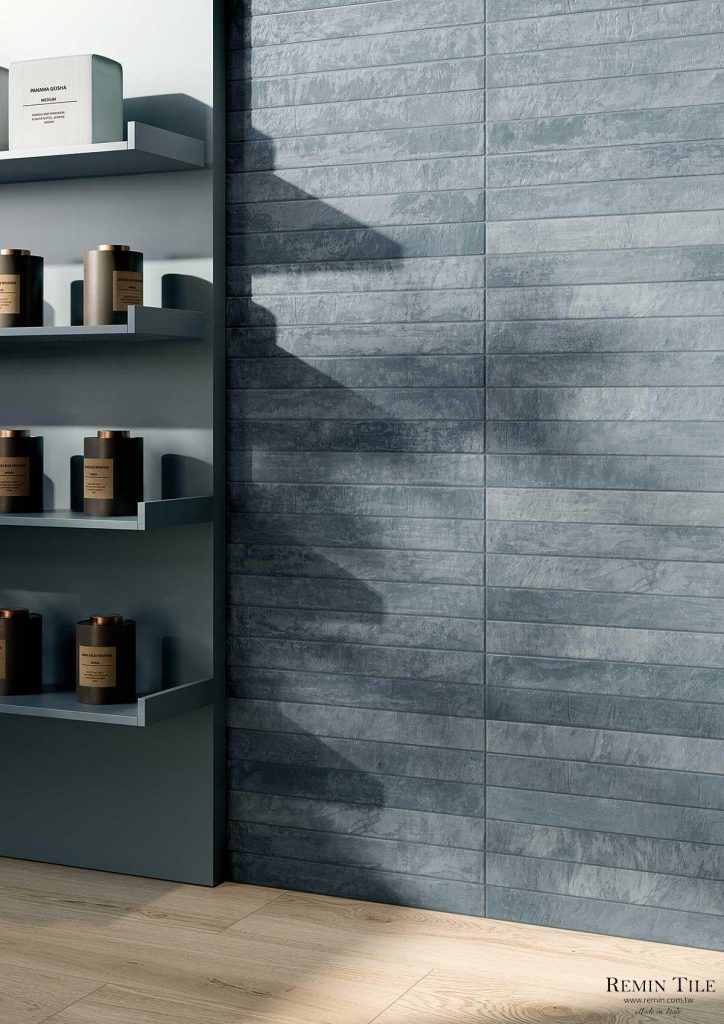 陶韻 手感復古磚 藍色 餐廳壁磚 4.8×45 義大利製