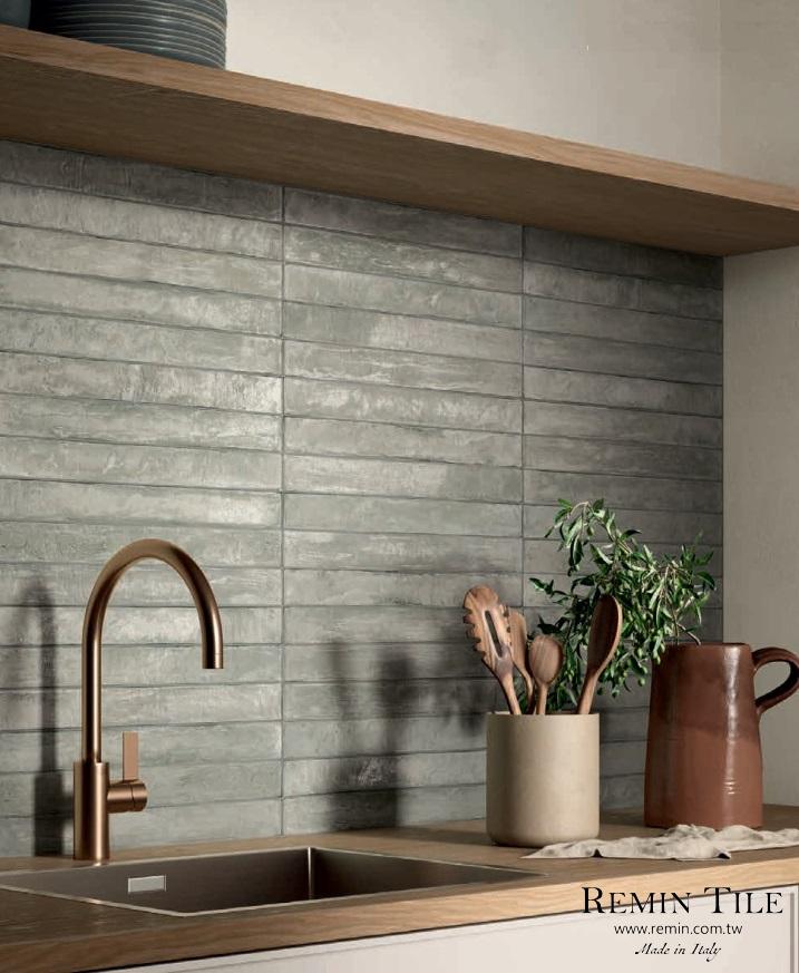 陶韻 手感復古磚 綠色 吧台 餐廳壁磚 4.8×45 義大利製