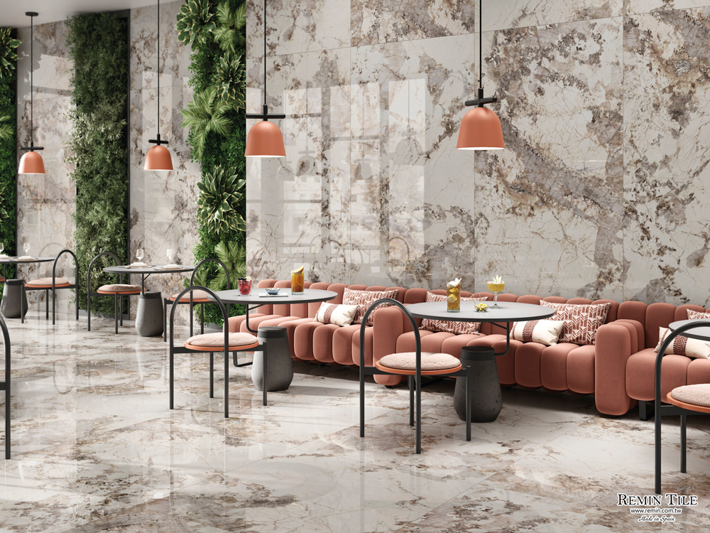 巴洛克 亮面石紋連紋薄大板 西班牙 120*280 石英 客廳壁磚 客廳地磚 商空壁磚 商空地磚