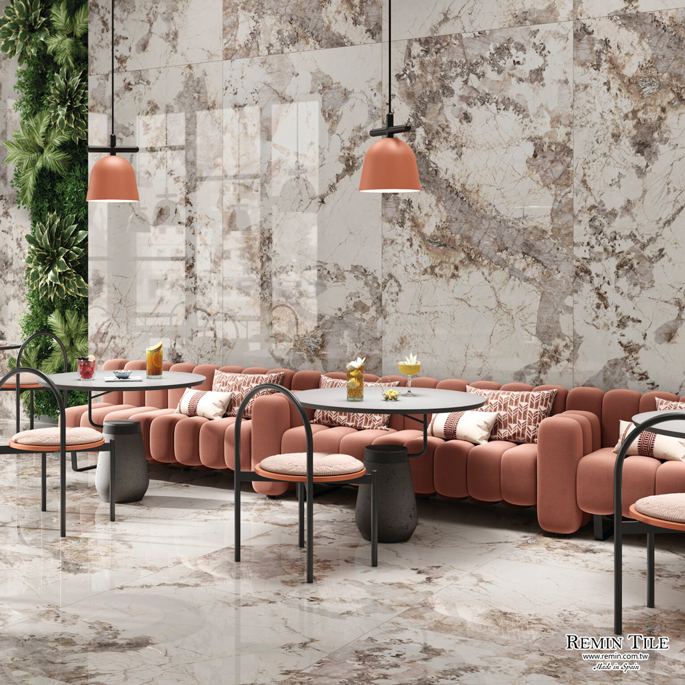 巴洛克 亮面石紋連紋薄大板｜西班牙120×280石英｜壁磚 地磚