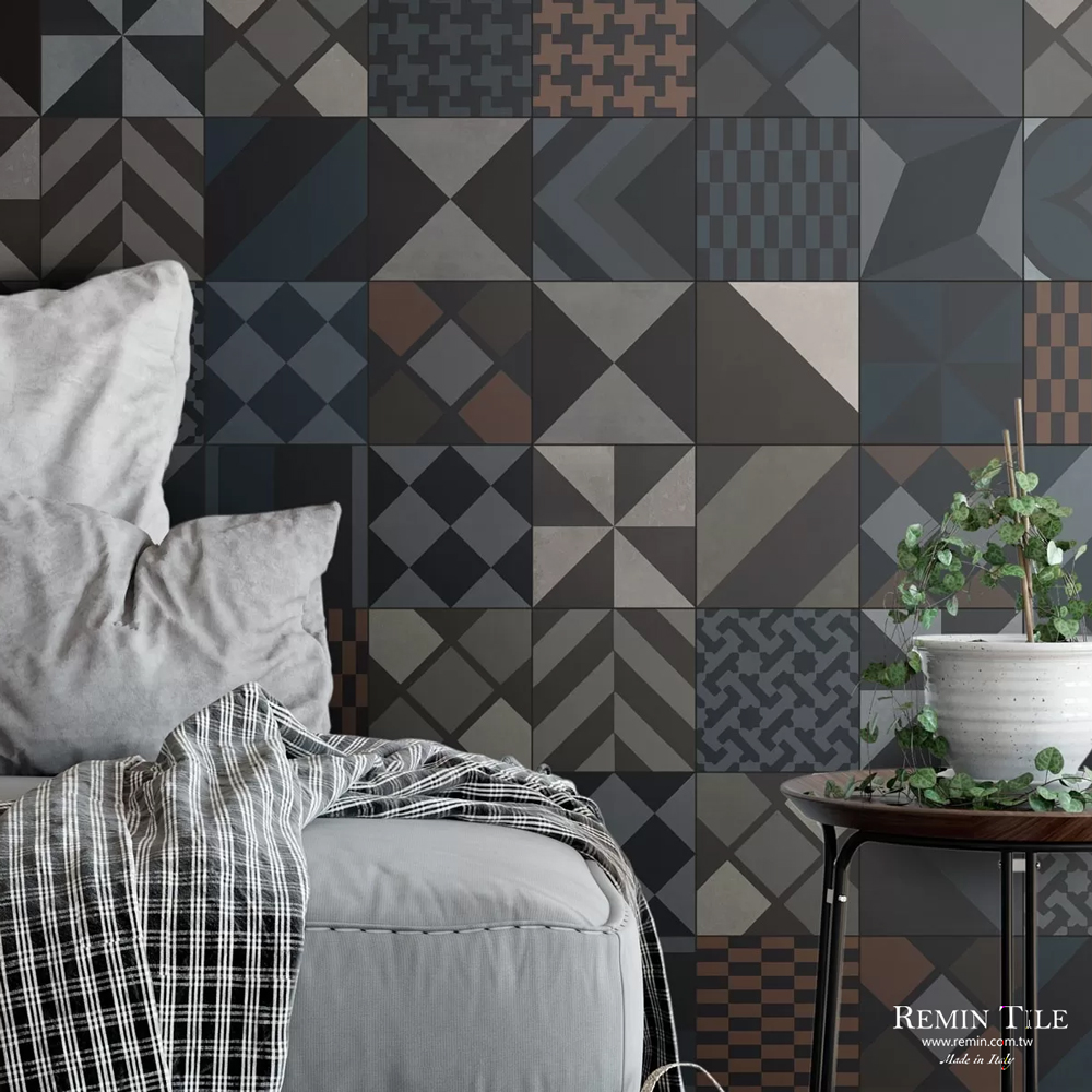路易斯 霧面幾何花磚｜義大利20×20瓷質磚｜客廳餐廳地磚 壁磚