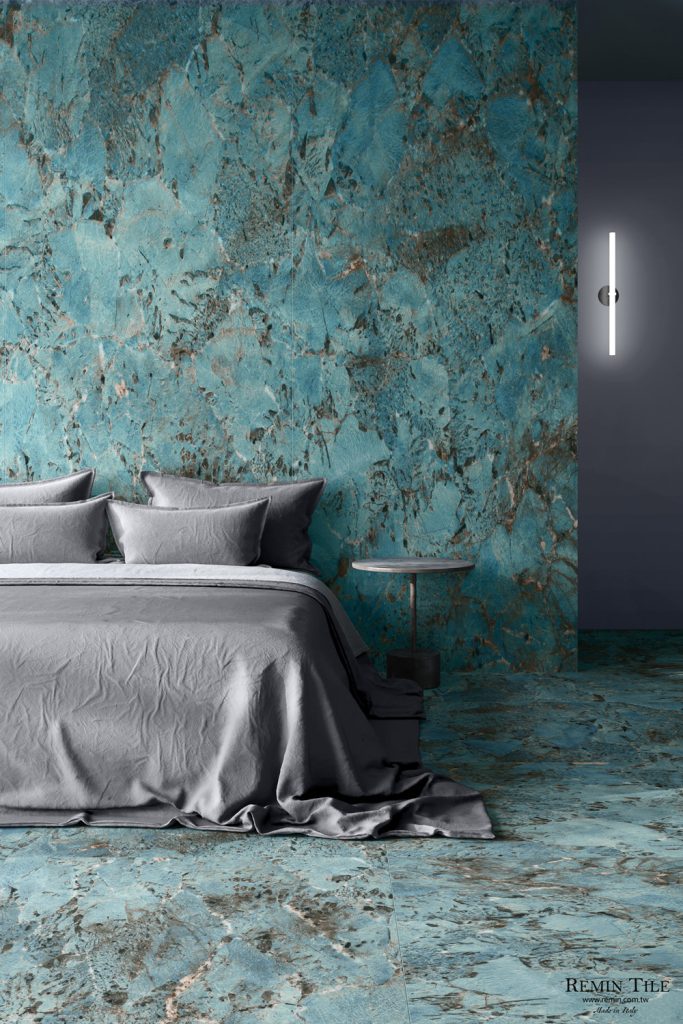 蒂芬妮 亮面連紋石紋薄大板 120*280 臥室壁磚 臥室地磚 義大利 藍色
