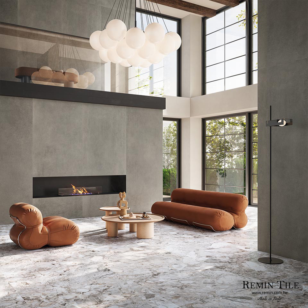 百花殿堂 亮面連紋石紋薄大板 義大利 120*280 石英磚 客廳地磚