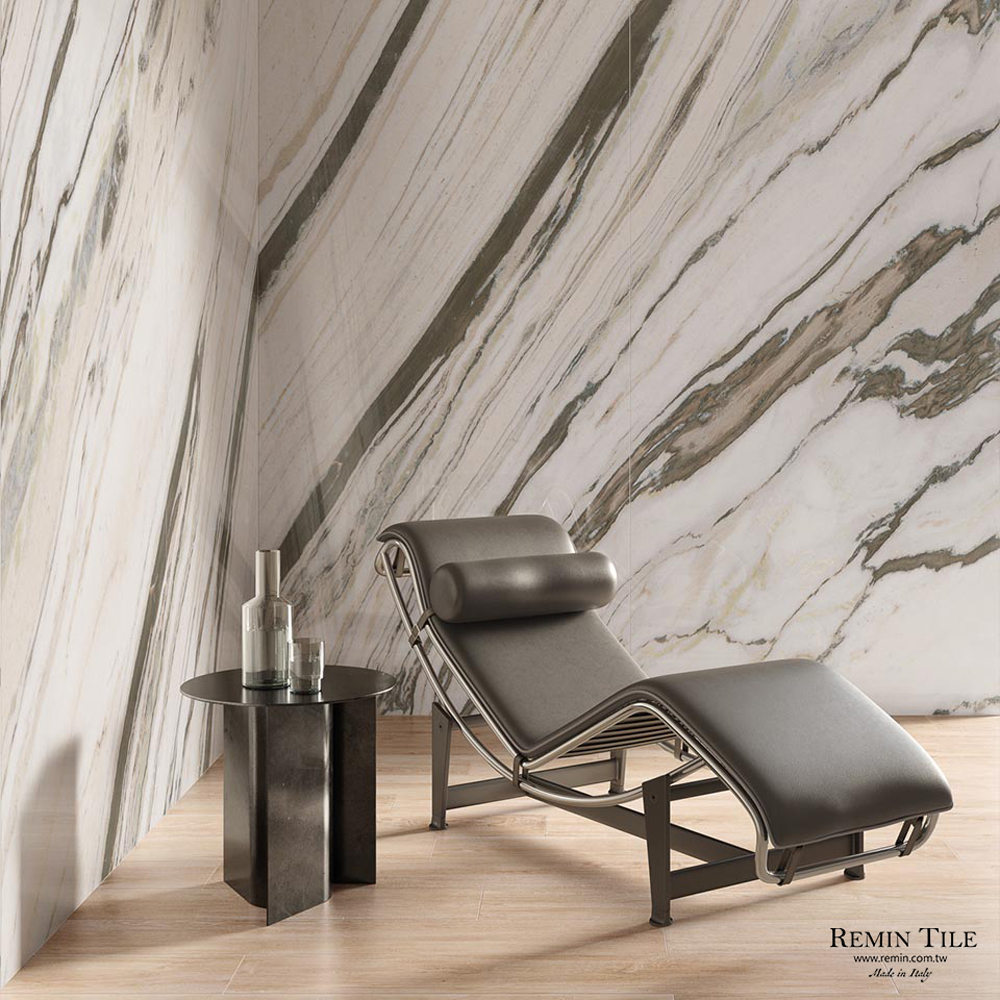 山水墨玉 亮面連紋石紋薄大板｜義大利120×280石英磚｜客廳壁磚 地磚
