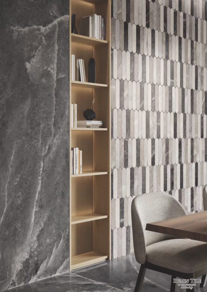 巔峰石 深灰色 霧面板岩薄大板 義大利 120*278 石英磚 餐廳壁磚 餐廳地磚