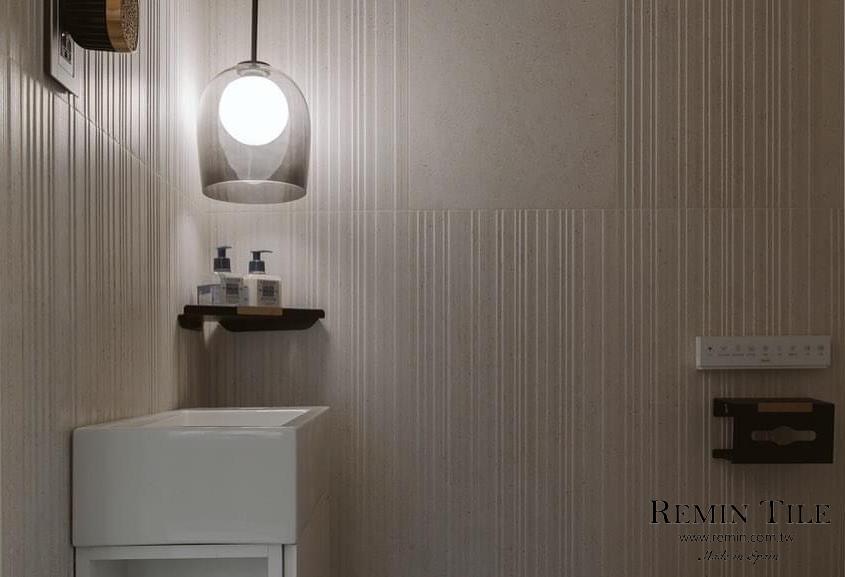 繆思 立體板岩磚 40*120*0.7 白色 浴室壁磚