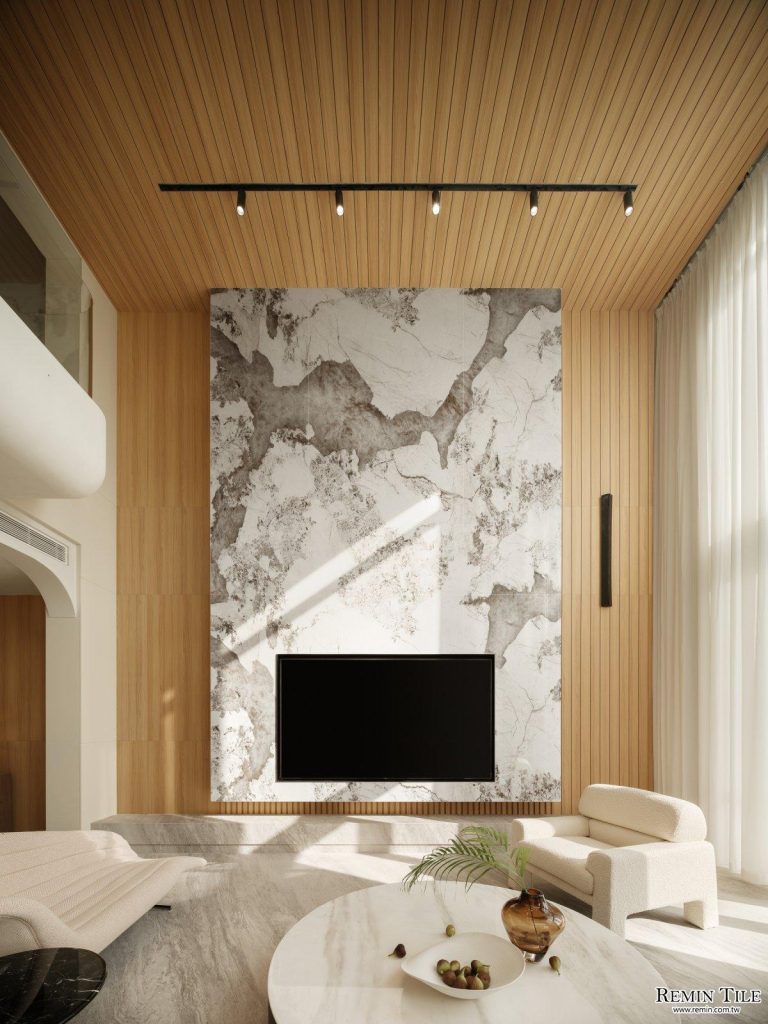 新潘朵拉 亮面連紋石紋大板磚 四方連紋 大廳壁磚 樓中樓壁磚 挑高壁磚 白色大理石紋 客廳壁磚