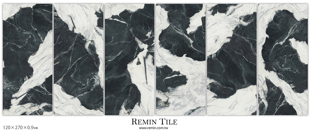 脫墨石林 石紋大板磚 脫 120×270 石英磚 客廳壁磚 客廳地磚 黑色 白色