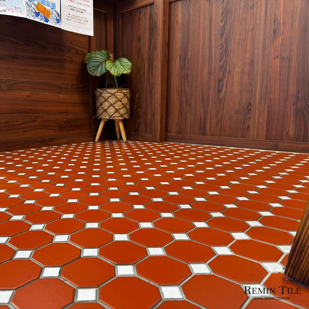 古早味類陶磚 八角馬賽克｜國產6.8×6.8+2.2×2.2｜陽台廚房商空