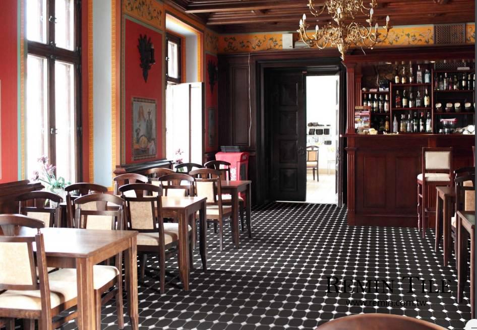 復古 類陶磚 八角磚 馬賽克 6.8×6.8 2.2×2.2 陽台 廚房 商空 地磚 白色 陶色 黑色