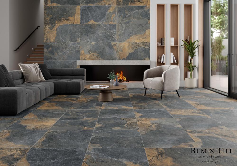 石塔克 霧面石紋磚 60*120*0.9cm 黑色 客廳壁磚 客廳地磚 防滑磚