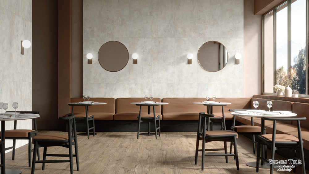 格林德瓦 清水模磚 60*120*0.9cm 白色 商空壁磚 餐廳壁磚 復古磚 刷舊磚