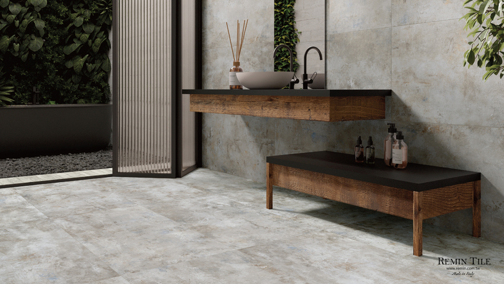 格林德瓦 清水模磚 60*120*0.9cm 棕色 客廳壁磚 復古磚 刷舊磚