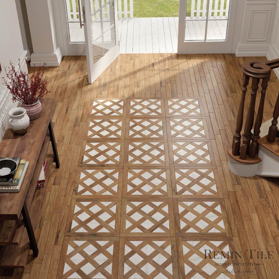 經典 艾曼紐二世迴廊 拼接木紋磚｜西班牙45×45石英磚｜地磚