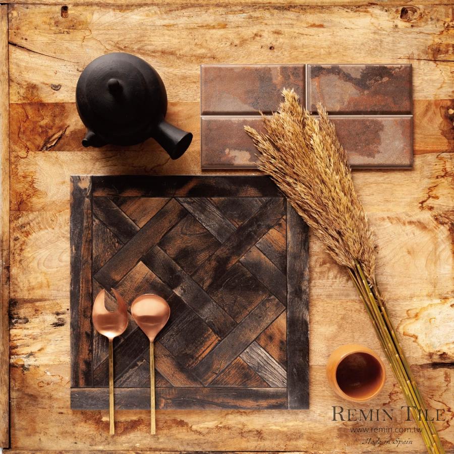 路易威登 艾曼紐二世迴廊 拼接木紋磚 45*45 燻黑木紋 工業風