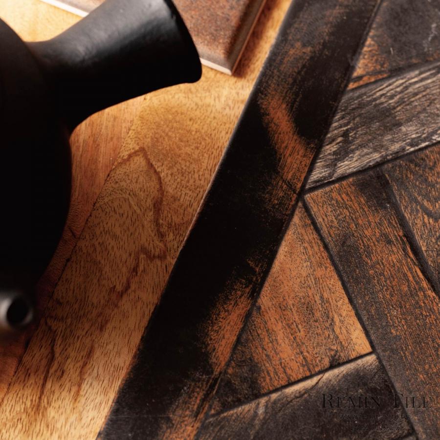 路易威登 艾曼紐二世迴廊 拼接木紋磚 45*45 燻黑木紋 工業風