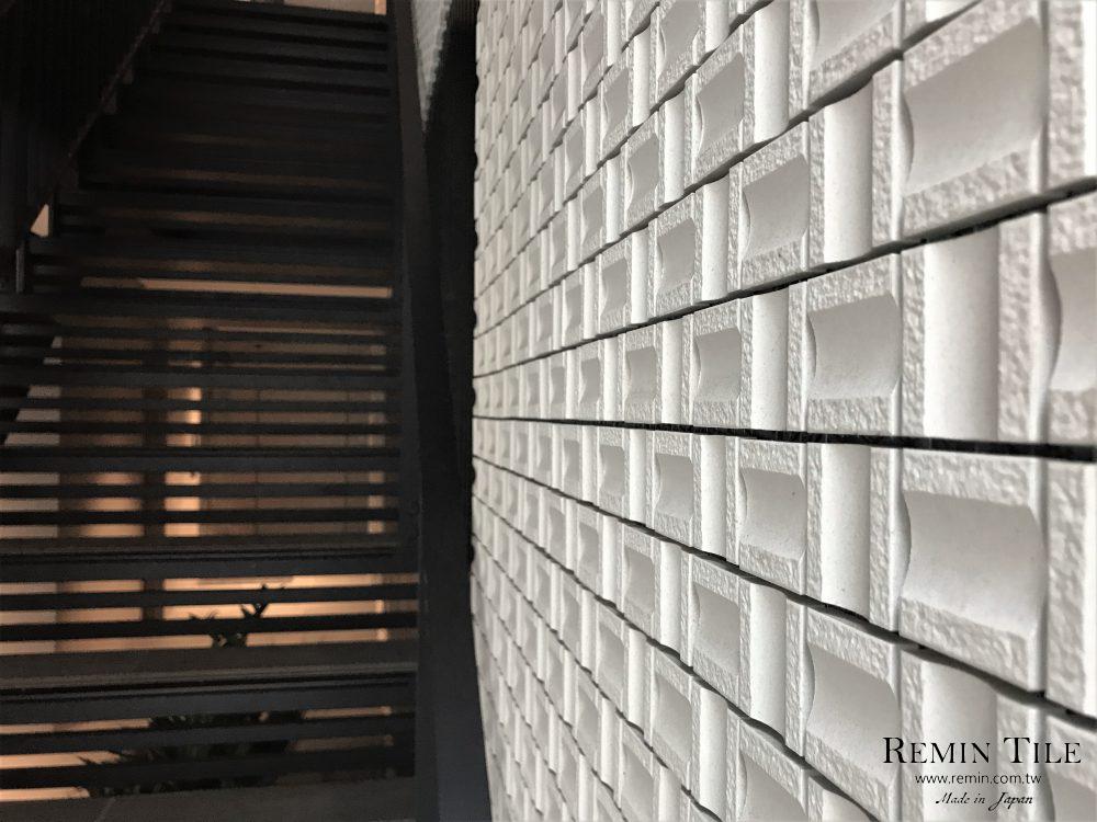 Nebel 立體馬賽克 日式外牆磚 造景 壁磚 日本製 白色 4.7*4.7