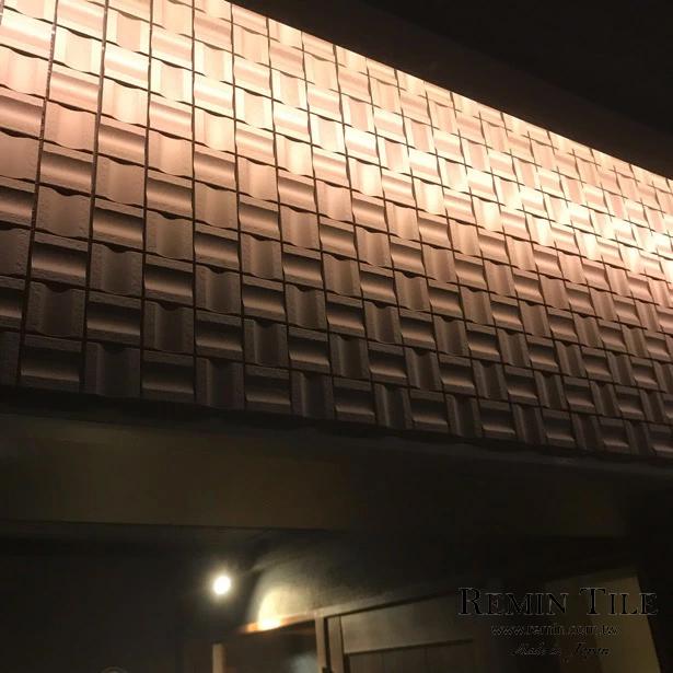 Nebel 立體馬賽克 日式外牆磚 商空壁磚 造景 壁磚 日本製 棕色 4.7*4.7