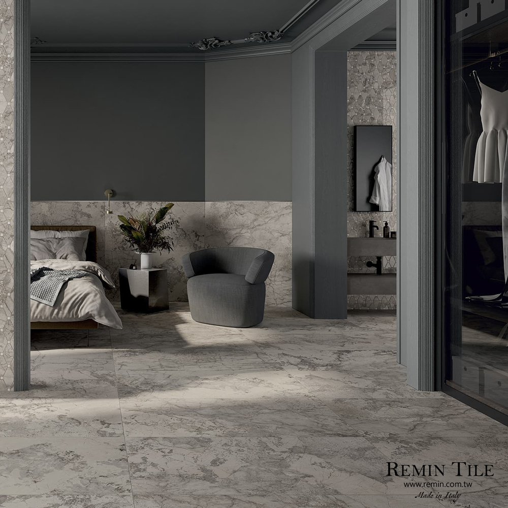 沙漠玫瑰 騎士灰 大理石紋薄大板｜義大利120×280｜商空豪宅地壁