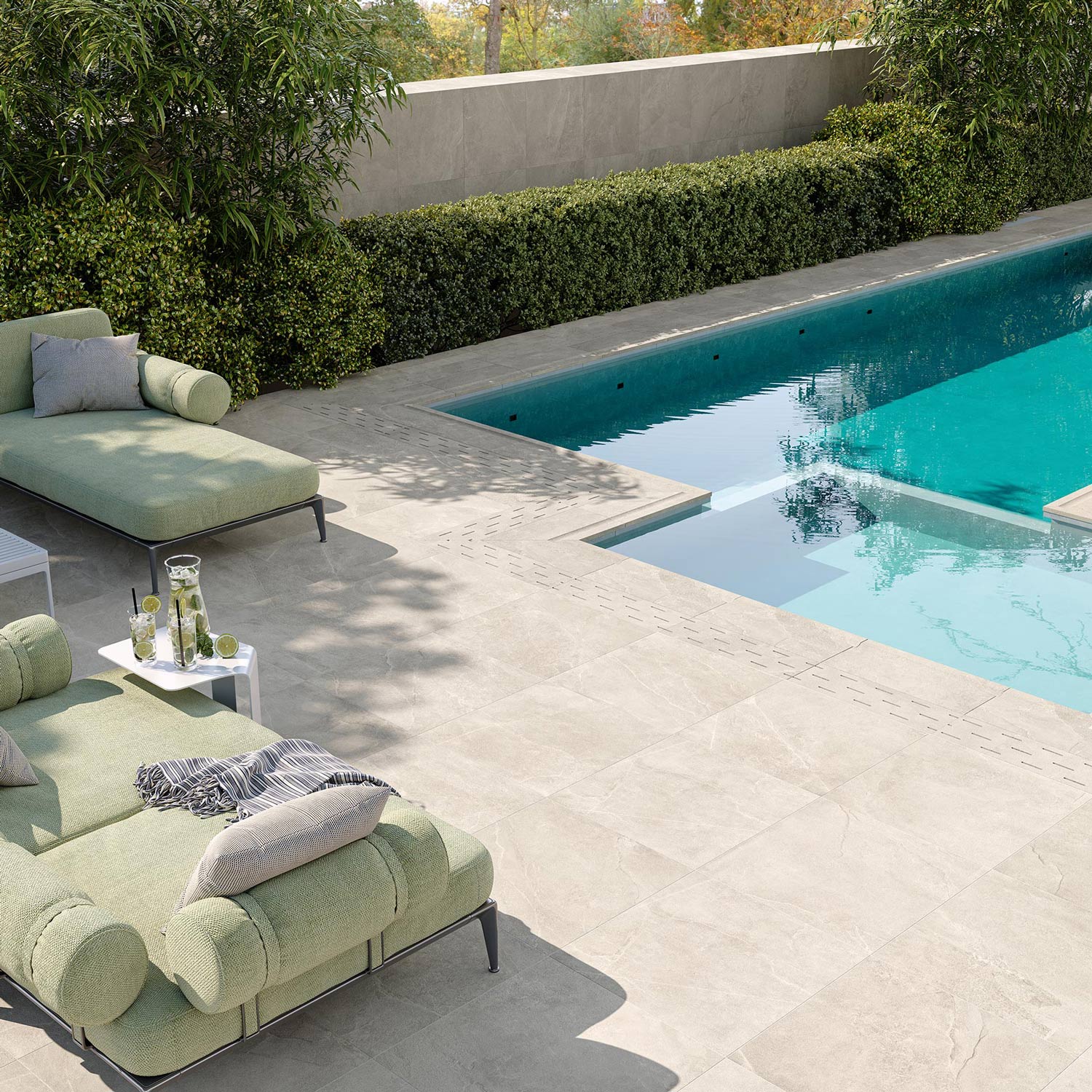 天境白 板岩薄大板｜義大利120×260｜霧面灰地壁