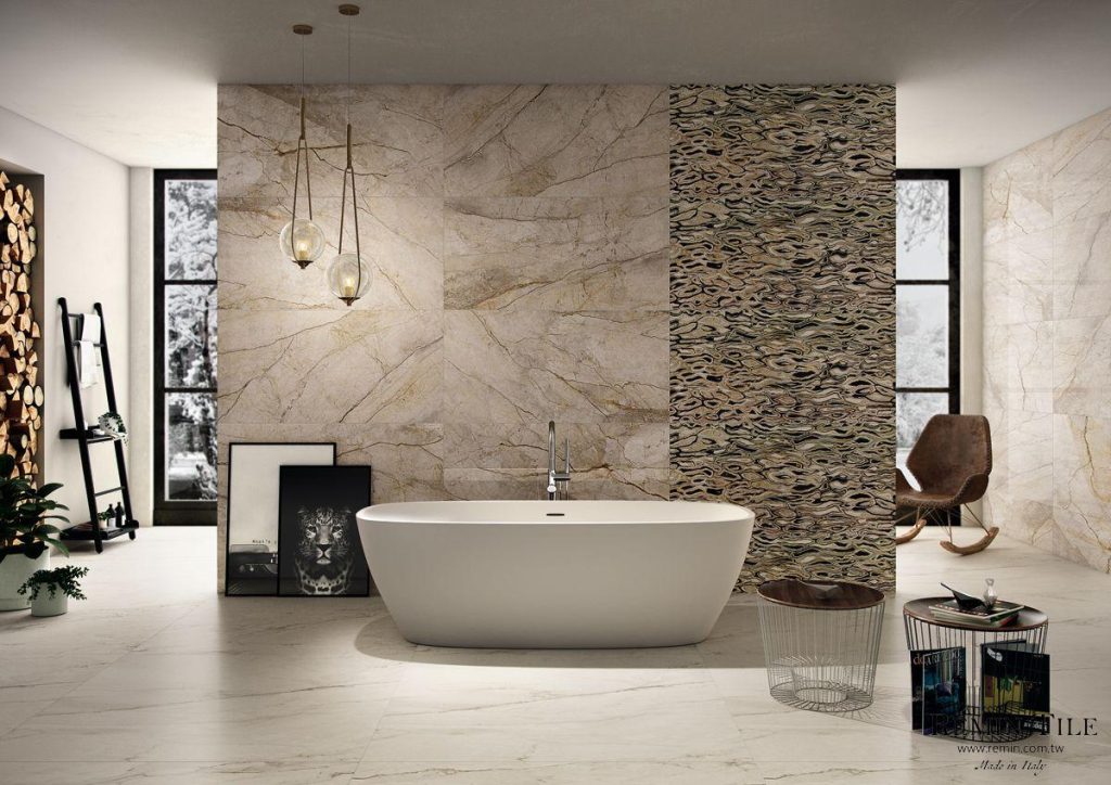 象牙白 托斯卡納 大理石紋薄大板 義大利 120×278 浴室地磚