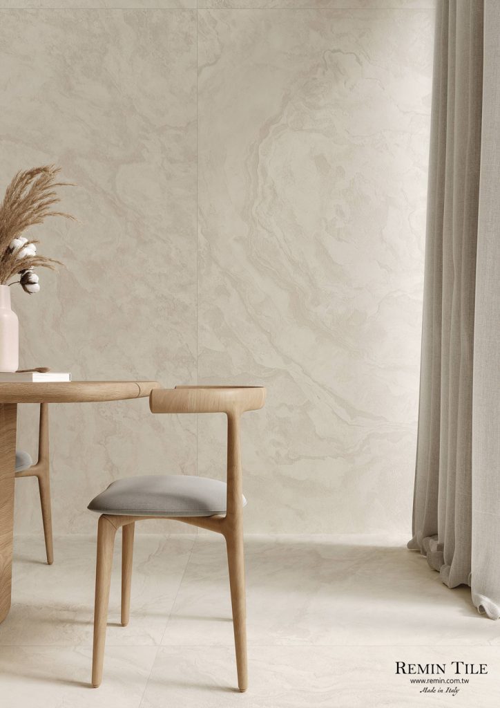 微光白 無界限 石紋薄大板 義大利 120×278 120×120 60×120 霧面 米色 餐廳地磚 餐廳壁磚