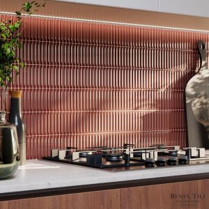 立體類馬賽克 星矢 20*20 紅色 廚房壁磚